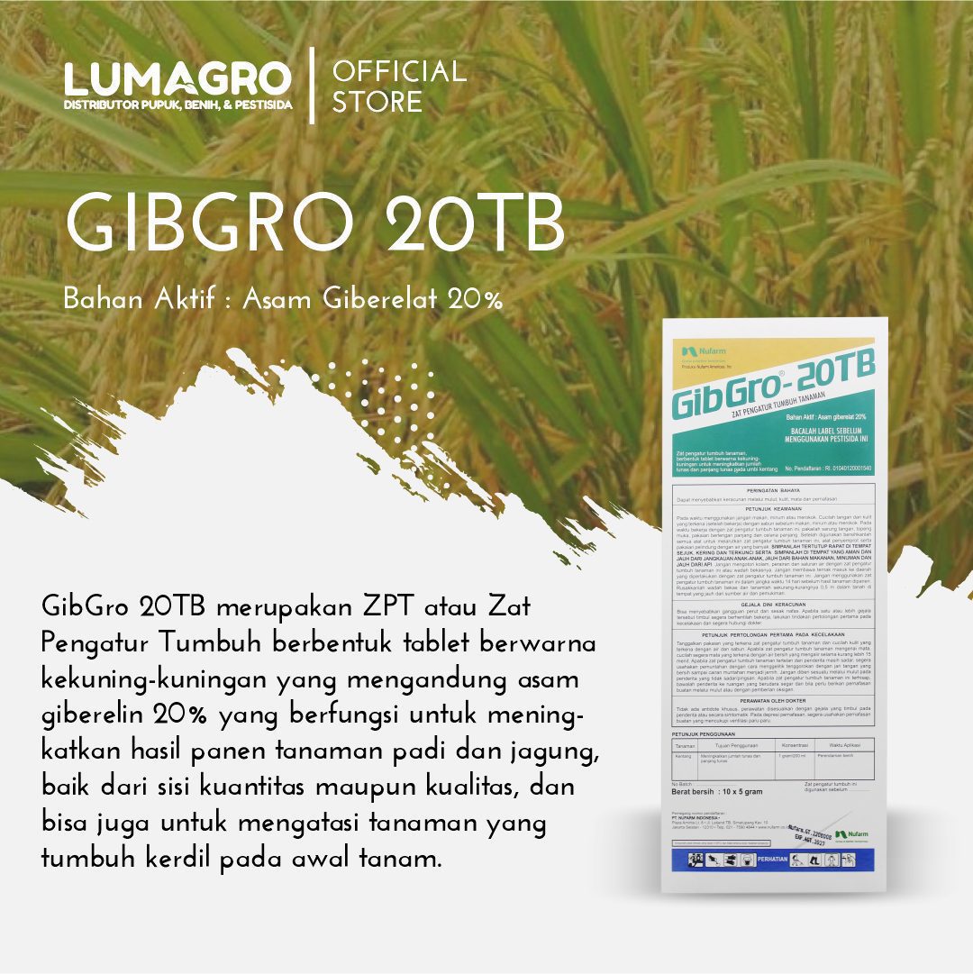 ZPT Gibgro 20TB 5gr - Asam Giberelat - Lumagro